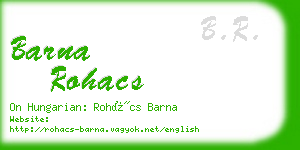 barna rohacs business card